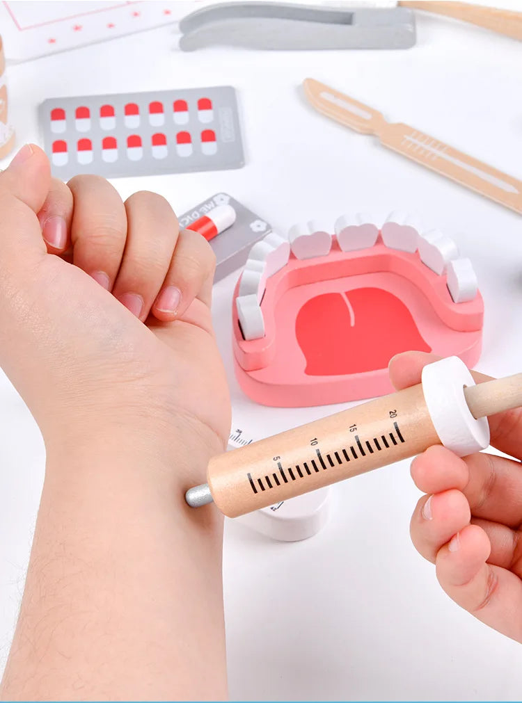 Brinquedo de Médico e Dentista em Madeira – Jogo Educativo Infantil
