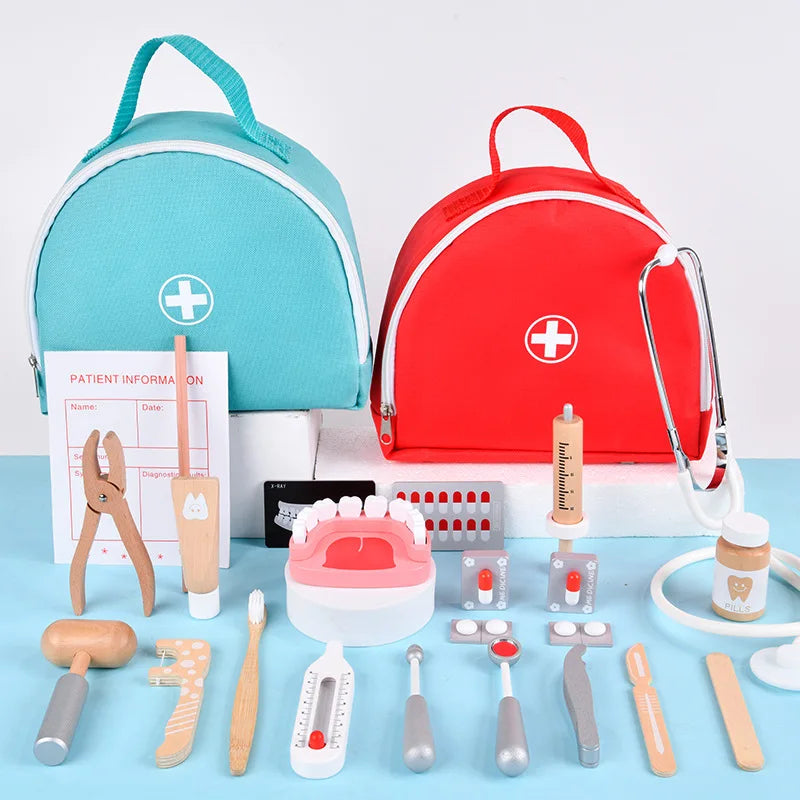Brinquedo de Médico e Dentista em Madeira – Jogo Educativo Infantil