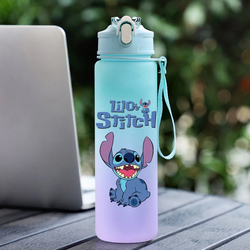 🌺 Garrafa Disney Stitch 750ml | Squeeze Infantil e Esportiva Portátil