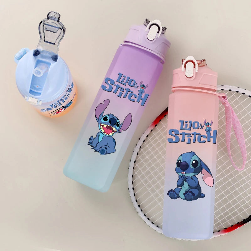 🌺 Garrafa Disney Stitch 750ml | Squeeze Infantil e Esportiva Portátil