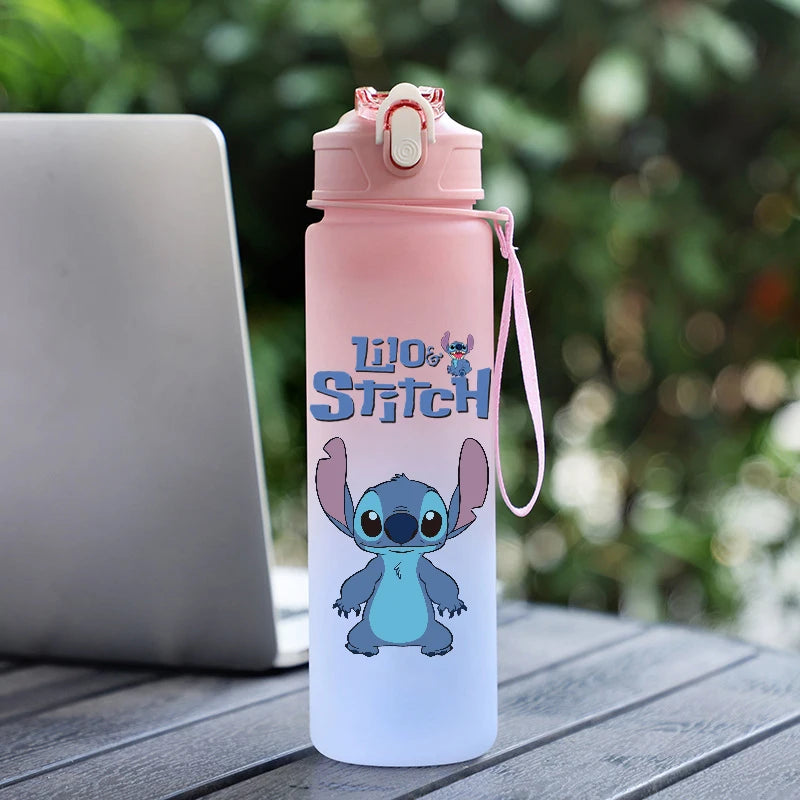 🌺 Garrafa Disney Stitch 750ml | Squeeze Infantil e Esportiva Portátil