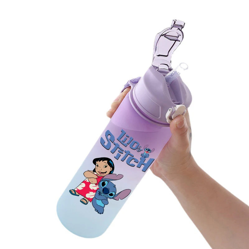 🌺 Garrafa Disney Stitch 750ml | Squeeze Infantil e Esportiva Portátil