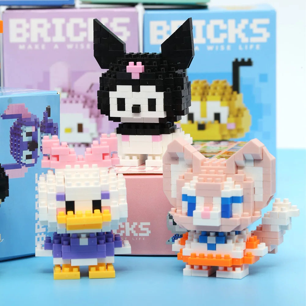 Blocos de Montar Mini Disney – Princesas, Stitch, Mickey e Outros