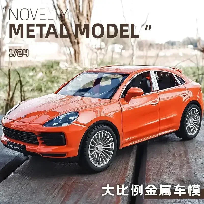 Miniatura Porsche Cayenne Turbo S 1:24 – SUV de Metal com Som e Luz