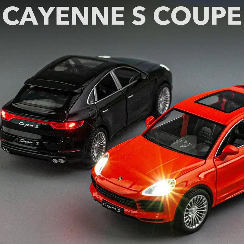 Miniatura Porsche Cayenne Turbo S 1:24 – SUV de Metal com Som e Luz