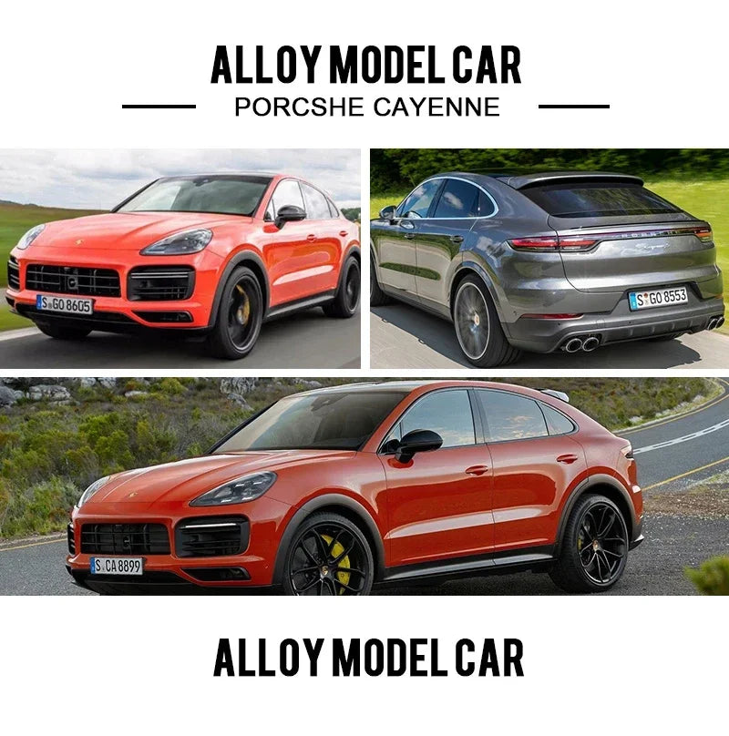 Miniatura Porsche Cayenne Turbo S 1:24 – SUV de Metal com Som e Luz
