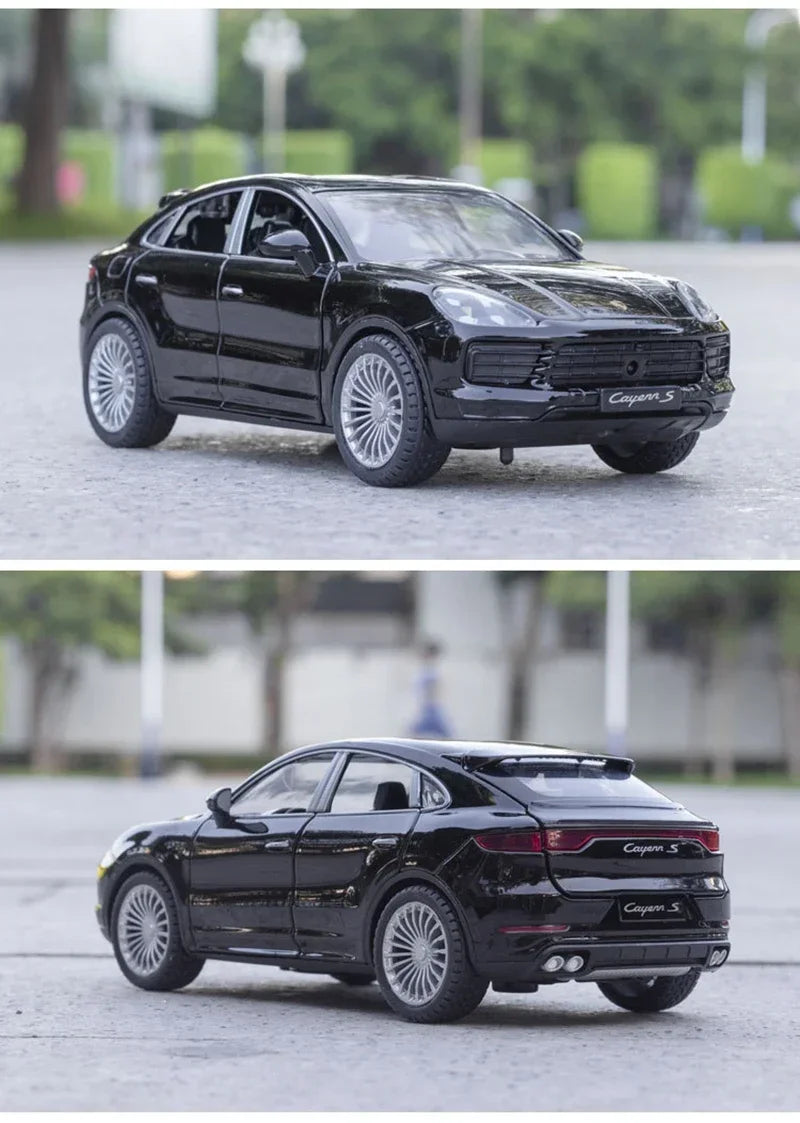 Miniatura Porsche Cayenne Turbo S 1:24 – SUV de Metal com Som e Luz