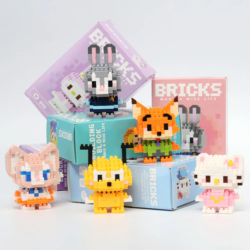 Blocos de Montar Mini Disney – Princesas, Stitch, Mickey e Outros