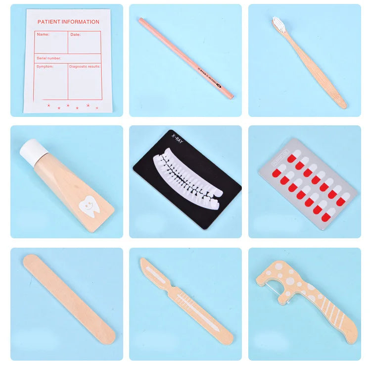 Brinquedo de Médico e Dentista em Madeira – Jogo Educativo Infantil