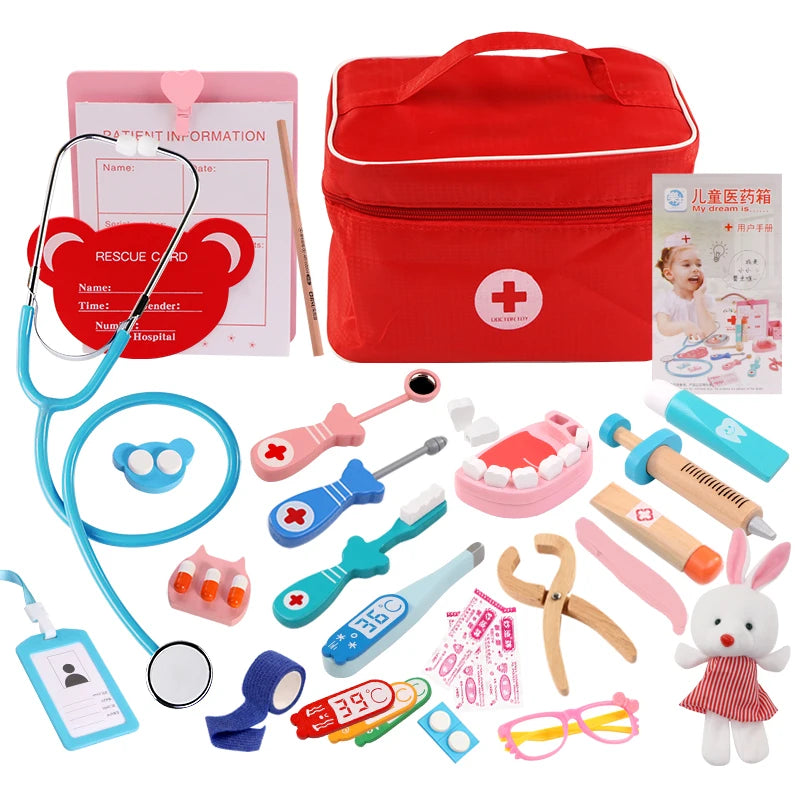 Brinquedo de Médico e Dentista em Madeira – Jogo Educativo Infantil