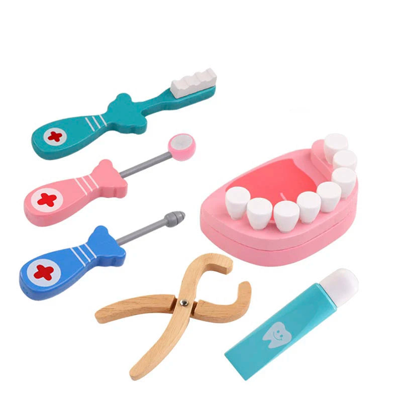 Brinquedo de Médico e Dentista em Madeira – Jogo Educativo Infantil