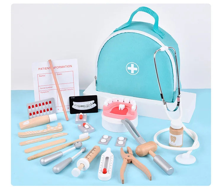 Brinquedo de Médico e Dentista em Madeira – Jogo Educativo Infantil